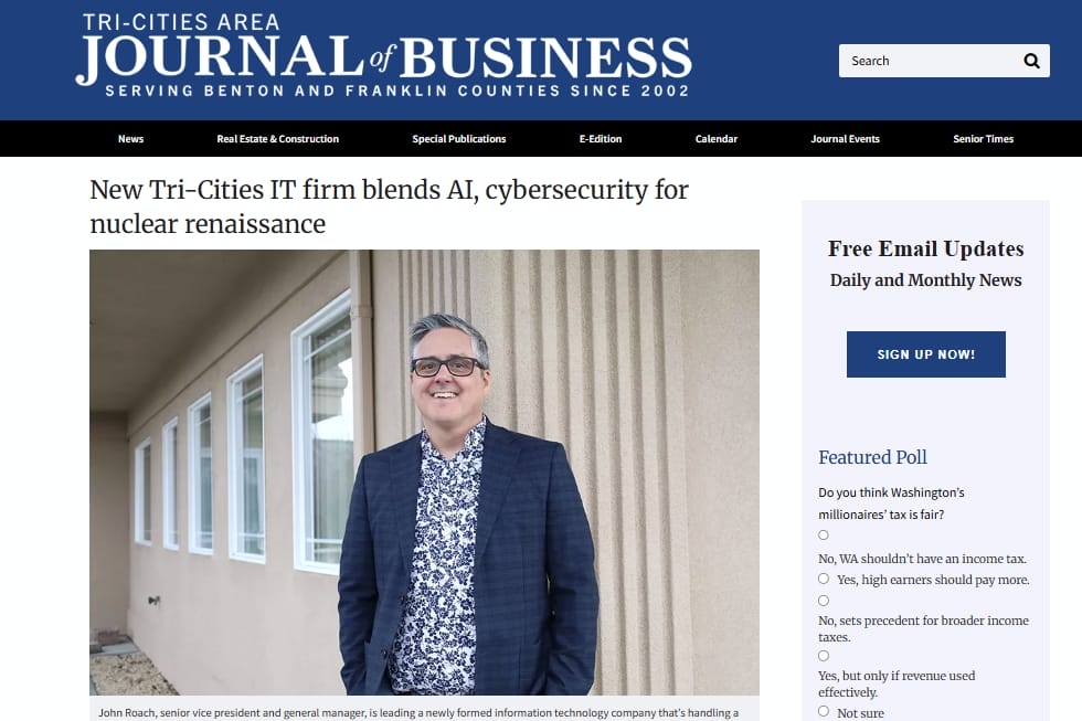 New Tri-Cities IT firm blends AI, cybersecurity for nuclear renaissance | Tri-Cities Area Journal of Business New Tri-Cities IT firm blends AI, cybersecurity for nuclear renaissance | Tri-Cities Area Journal of Business